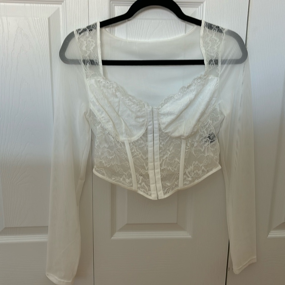 White Lace Corset Top